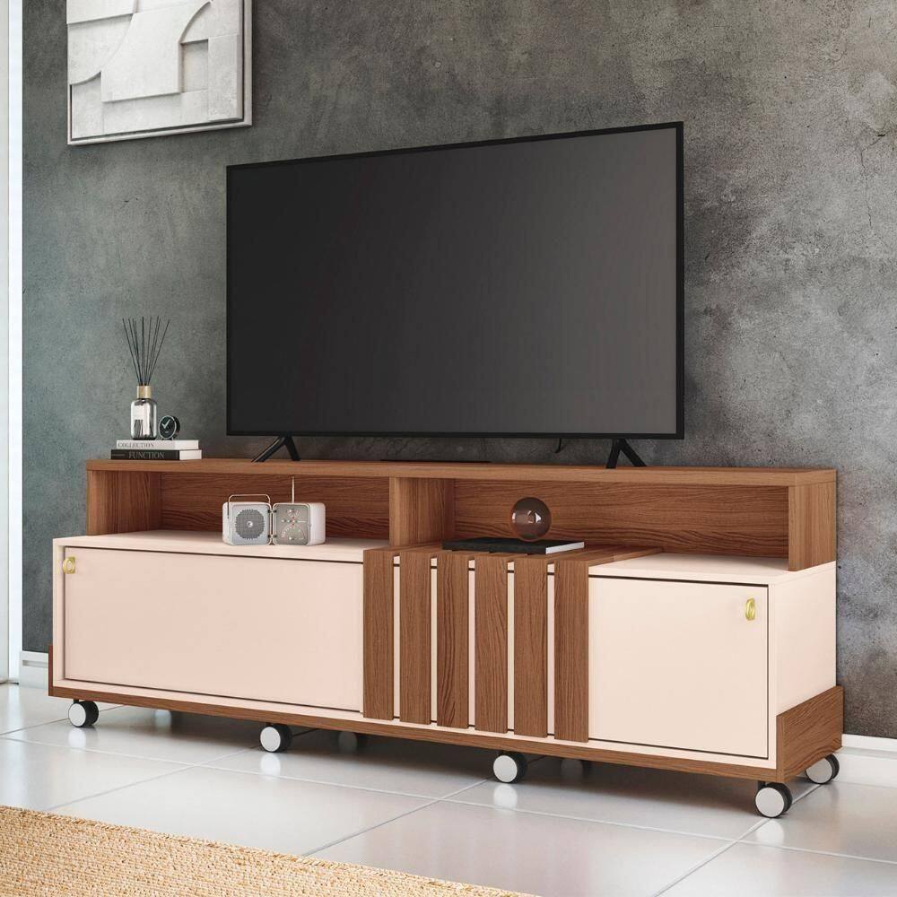 Rack Bancada De 70 Pol 180cm Graci Castanho/off White - Hb Móveis