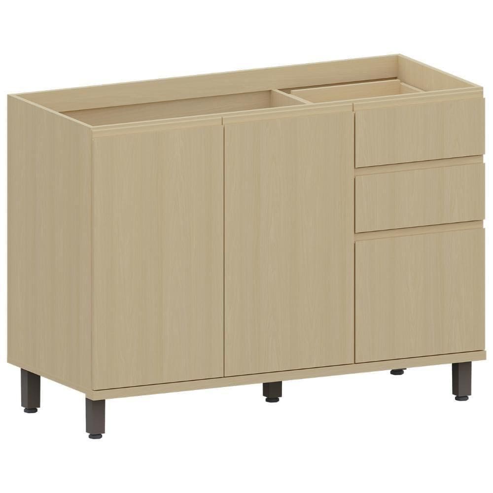 Balcão De Cozinha Para Pia 120cm Pierre Carvalho L01 - Mpozenato