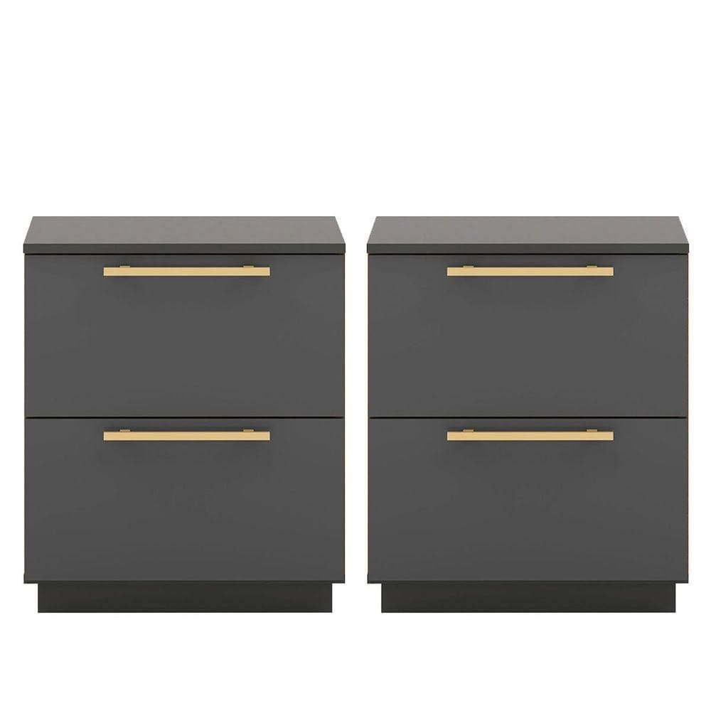 Kit 2 Mesas De Cabeceira 2 Gavetas Mdp Debai Alasca