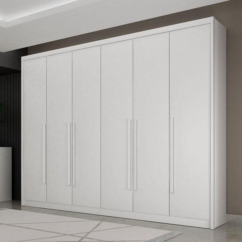 Guarda Roupa Casal Ambiente Bragança 6 Portas 6 Gavetas Neve - Horizonte