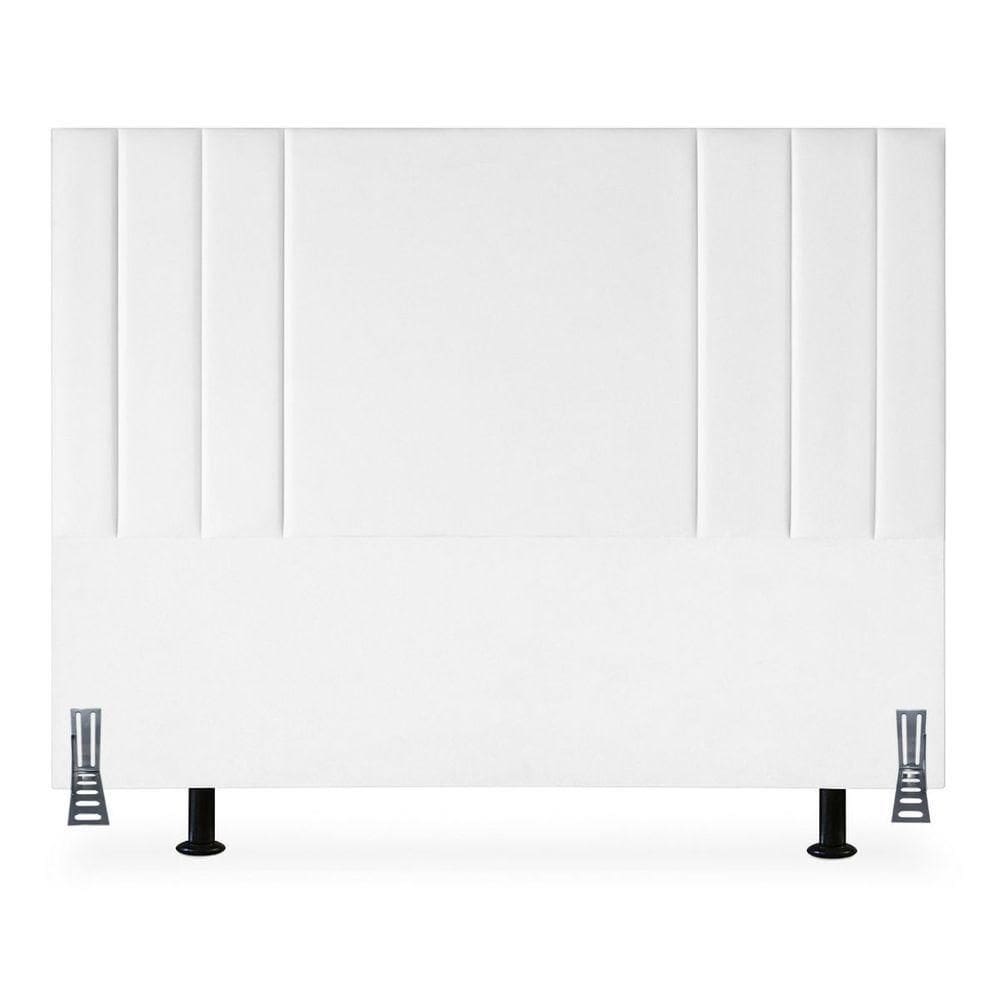 Cabeceira 140 Cm Linho Casal Frame Estofada Cama Box Moderna Branco