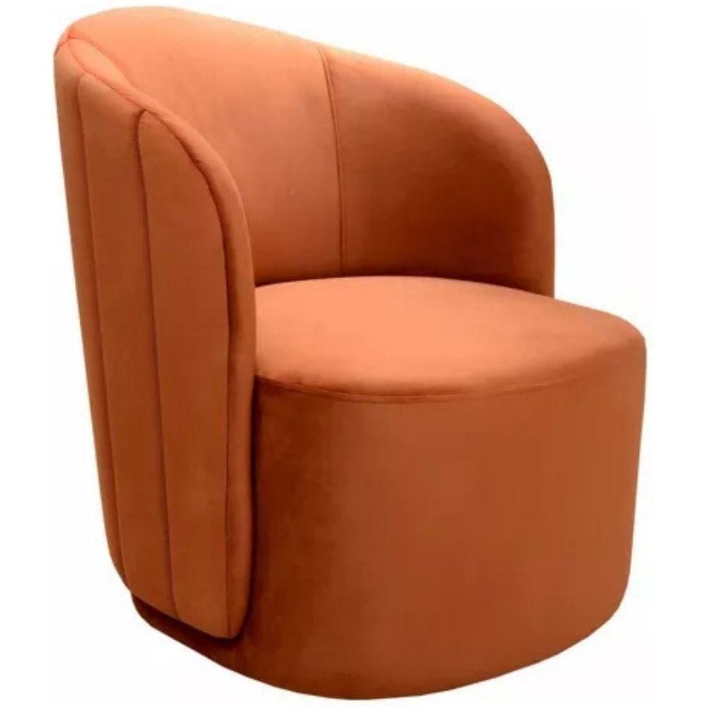 Poltrona Decorativa Stela Veludo Terracota