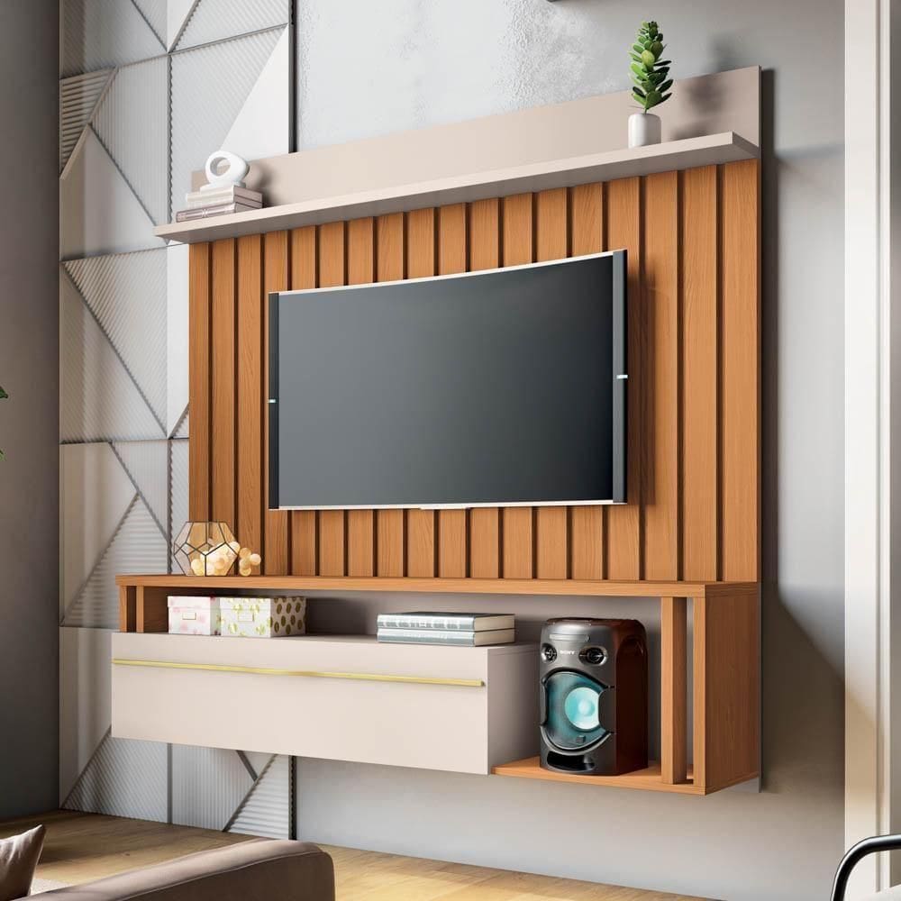 Painel 55 Pol 160cm Bancada Suspensa Self Off/cinamomo - Hb Móveis