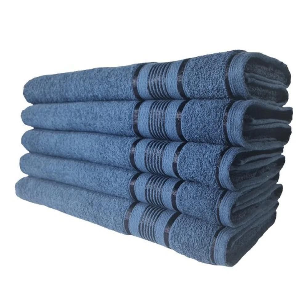 5 Toalhas Gigante 80X180 Egito Azul