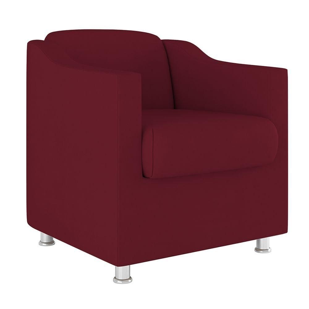Cadeira Poltrona Decorativa Recepção Hospital Suede Balaqui Cor:marsala