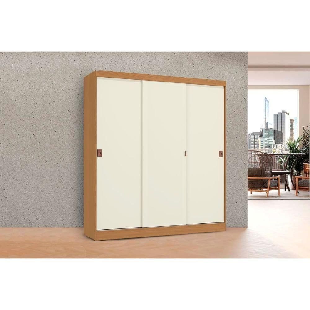 Guarda Roupa Casal 3 Portas De Correr E 2 Gavetas R589 Canela/off White - Kappesberg