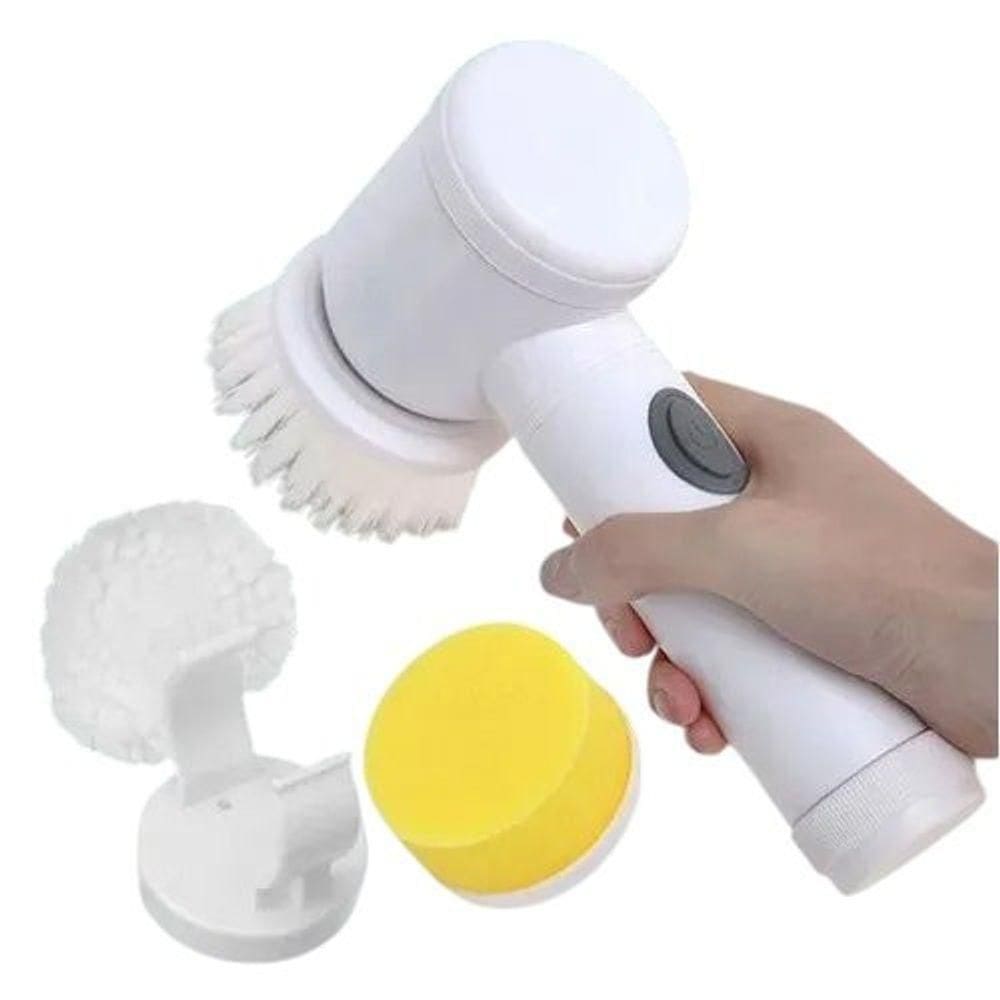 Kit Escova Giratória Recarregável Lavar Piso Box Rejunte Sem Esforço