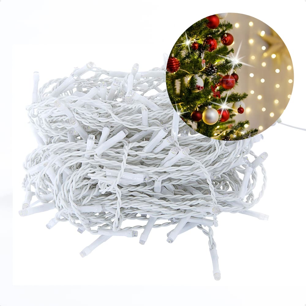 Cordão Luminoso Pisca Pisca Led Flash 100 Leds 3000K+6500K Branco Taschibra 220V