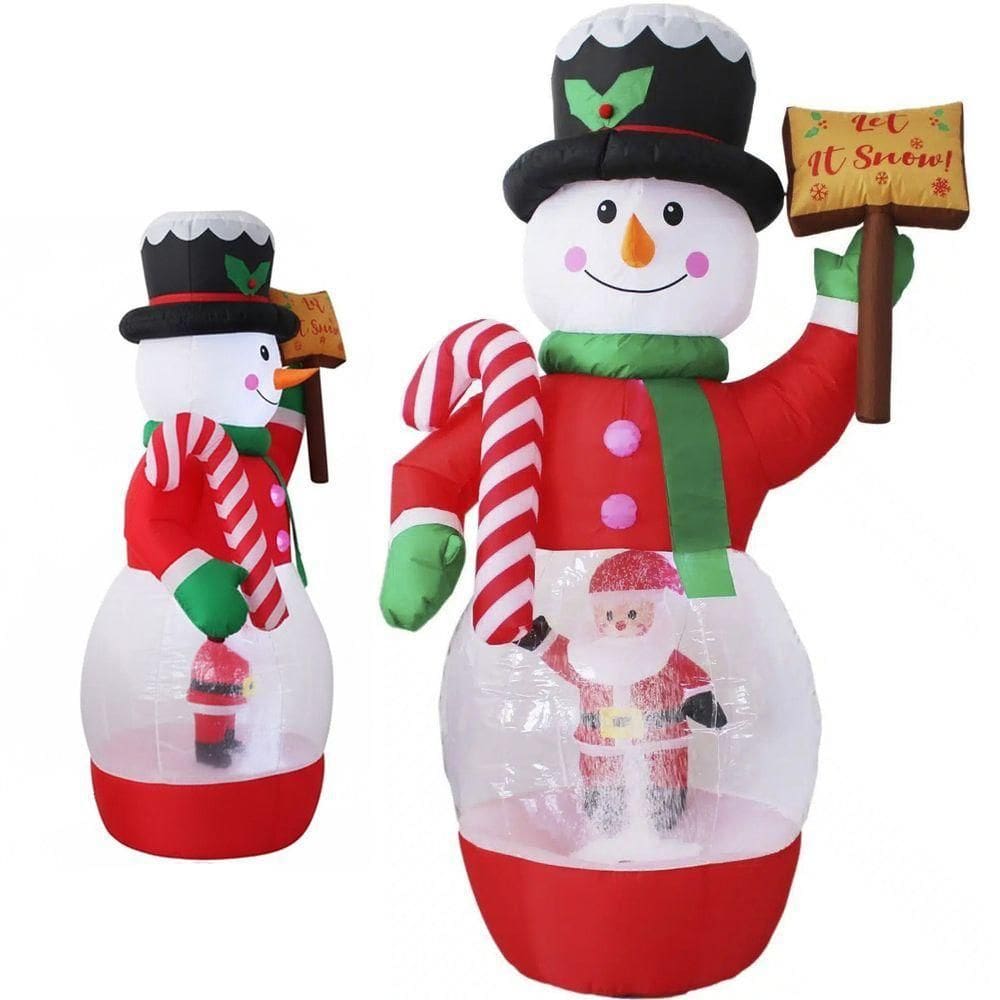 Boneco Neve Papai Noel Inflavel Grande Natal Natalino Decoraçao Loja Comercio Shopping Fim De Ano Hall Entrada Festa