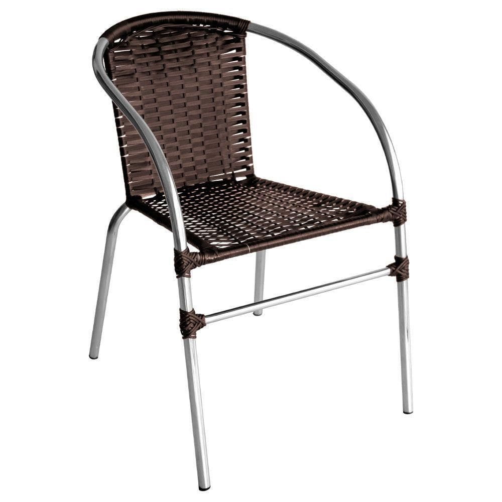 Cadeira Pool Alumínio Fibra Sintética Gourmet Acesse Móveis Tabaco