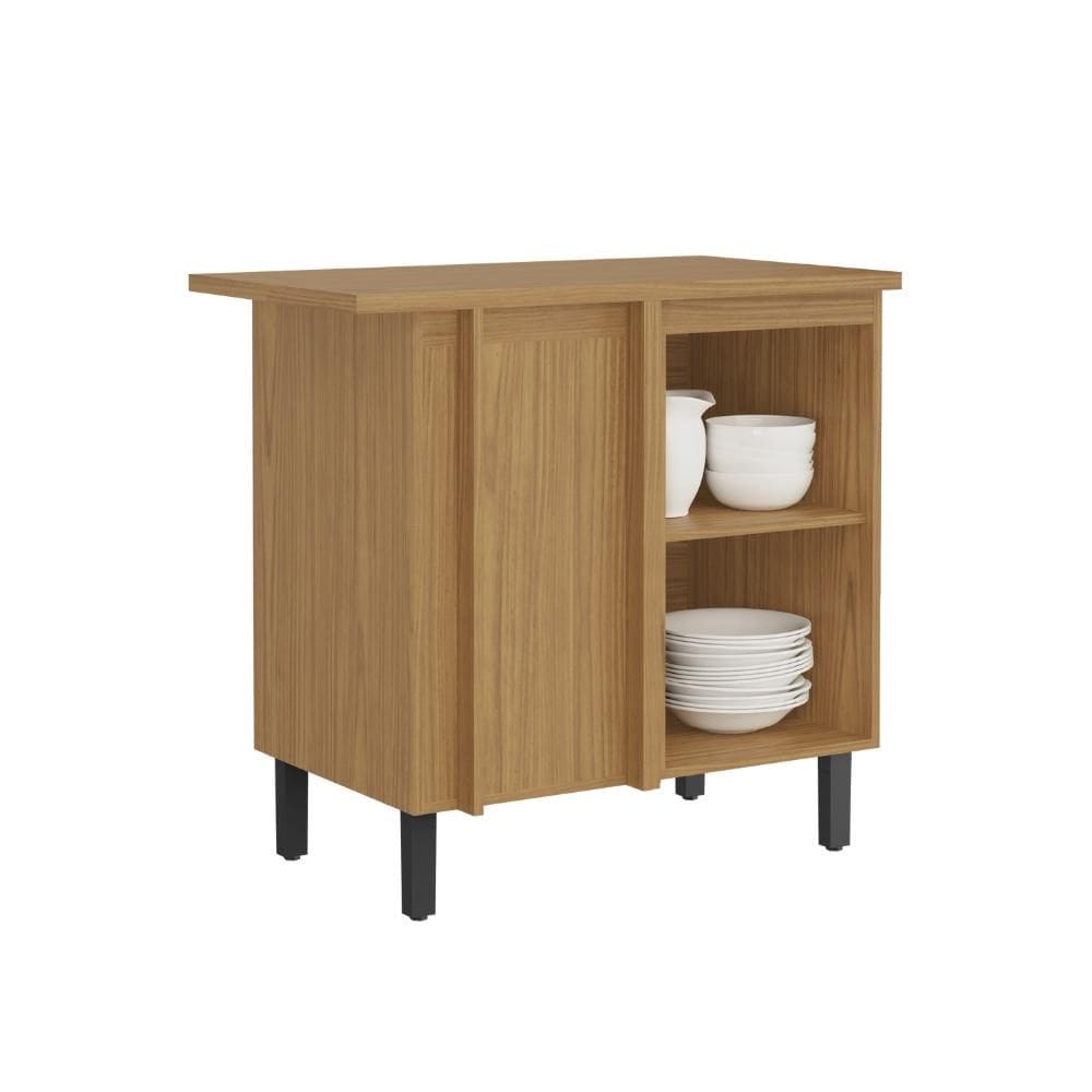 Armário Balcão Itatiaia de Canto Grafite 1 Porta - New Porto