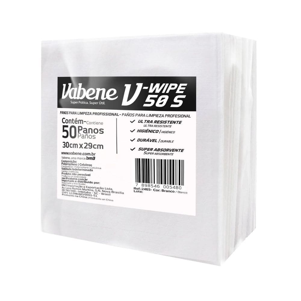 Pano Para Limpeza V-Wipe 50Un - Vabene