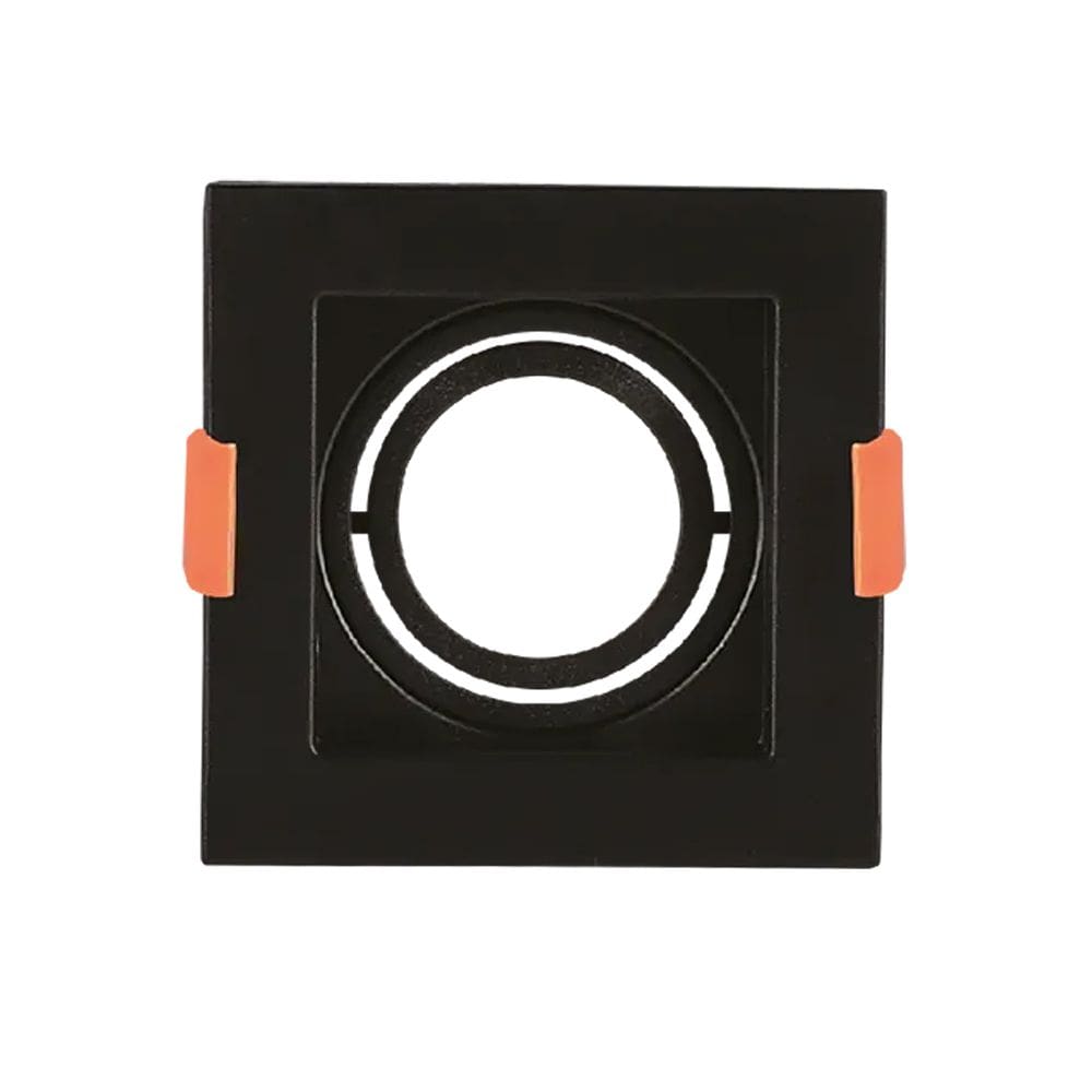 Spot de Embutir Quadrado Preto MR11 Mini Dicroica GU10 Direcionável Recuado 7,5cm