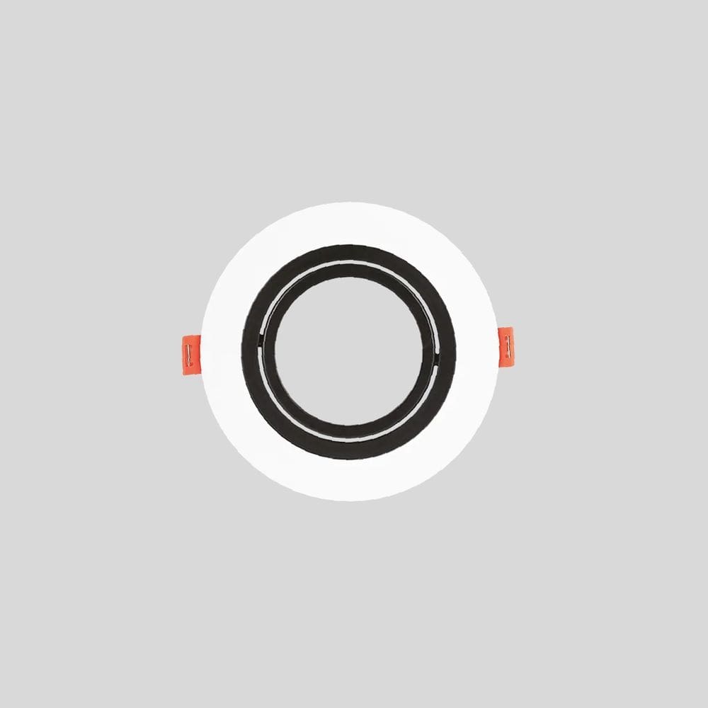 Spot de Embutir Redondo Preto e Branco AR70 GU10 Direcionável Plano 13cm