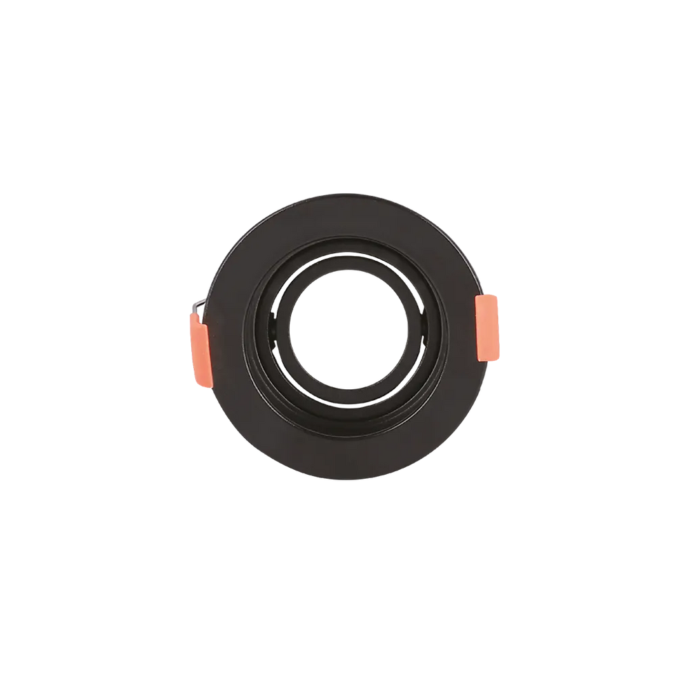 Spot de Embutir Redondo Preto AR111 GU10 Direcionável Recuado 17cm