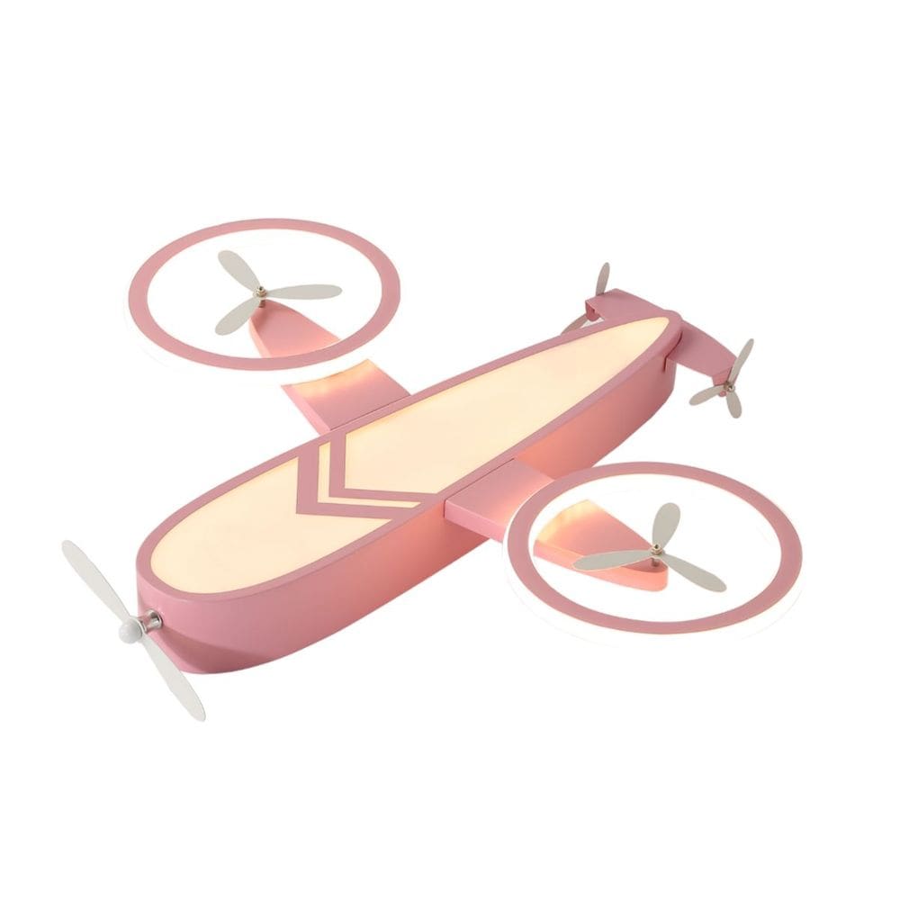 Plafon de Sobrepor Avião Rosa 73cm Led 34W 3 em 1 Bivolt LA1006 Delis