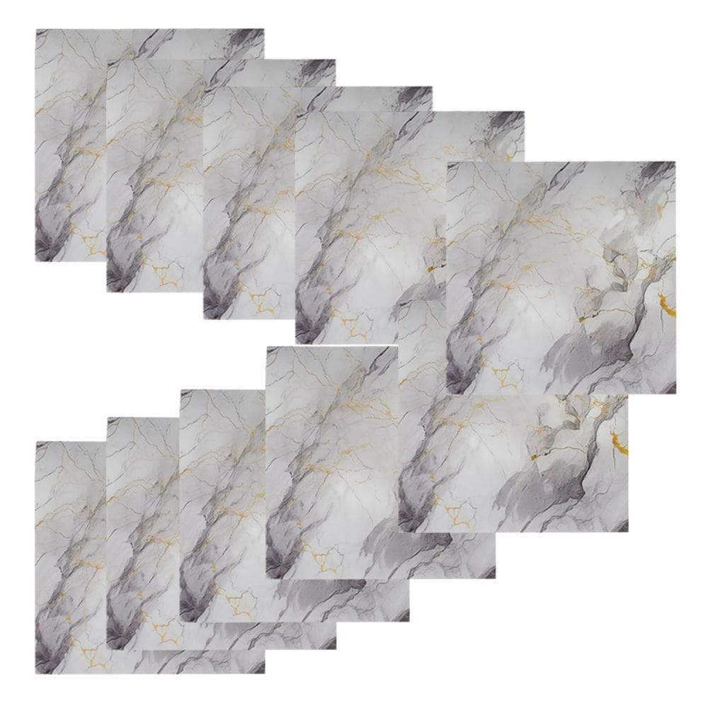 Placa Adesiva Marmore Falso Autocolante Papel Parede Kit 10 Uni Decoraçao Sala Cozinha Banheiro Reforma Obra Casa