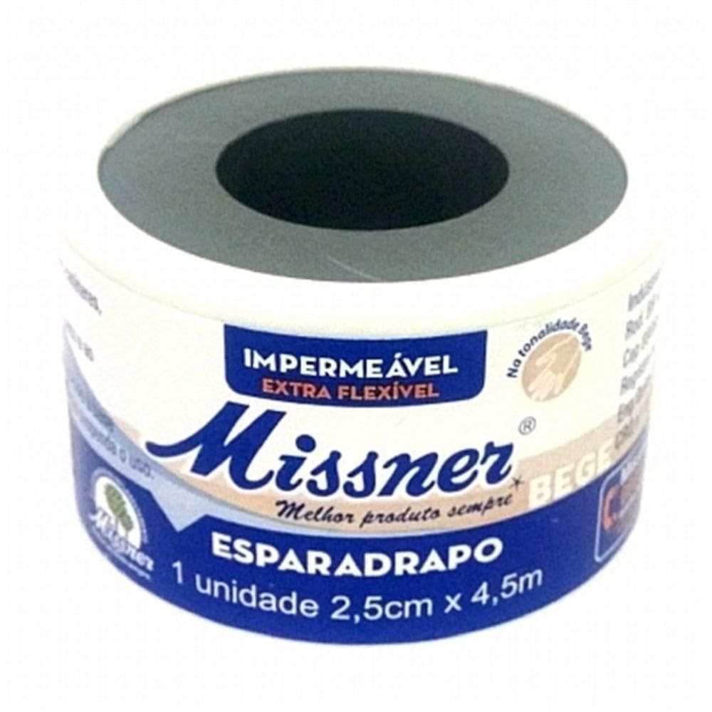 Esparadrapo Missner Impermeável Bege - 2,5Cm X 4,5M