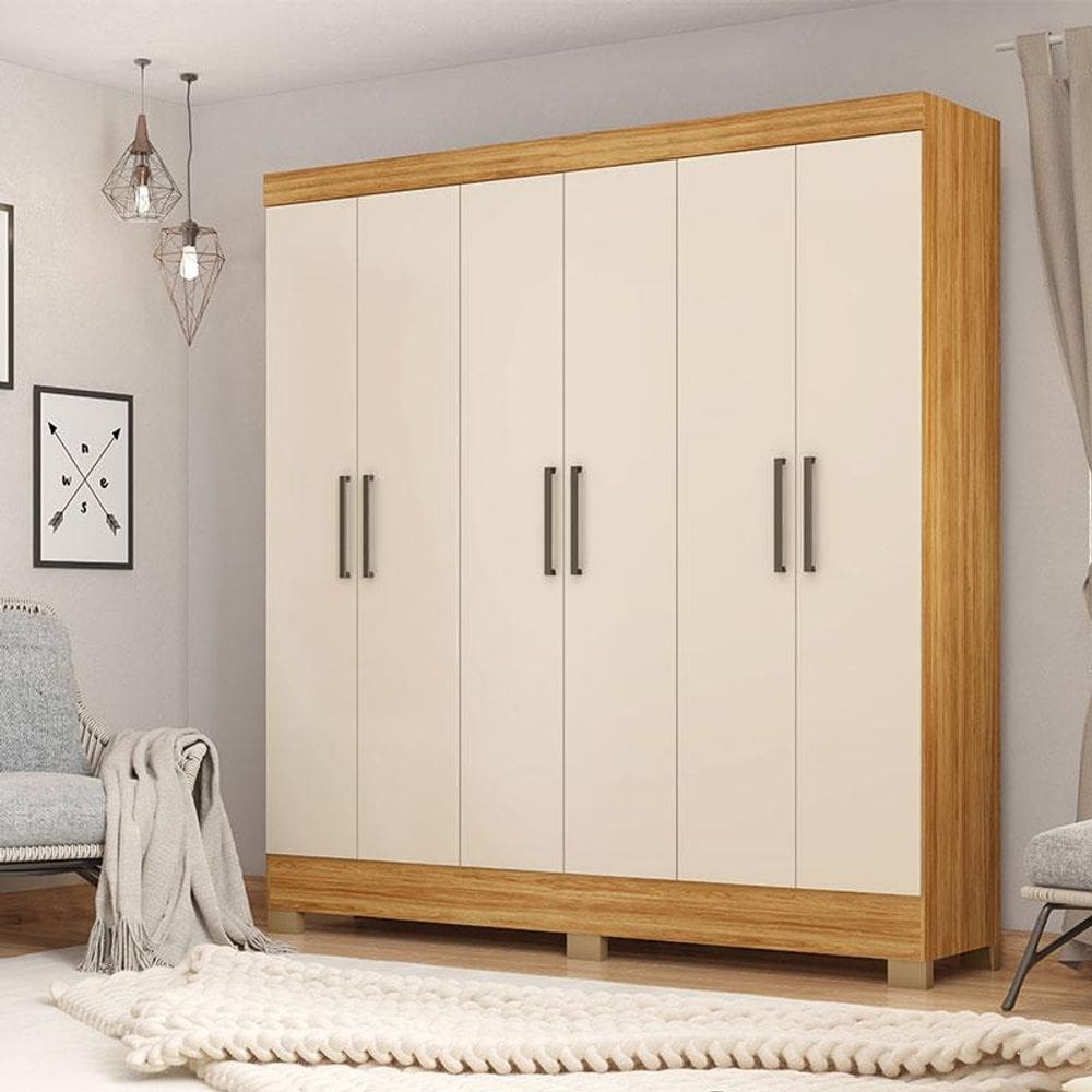 Guarda Roupa Casal Ambiente Prático Cinamon Touch Off White - Demóbile