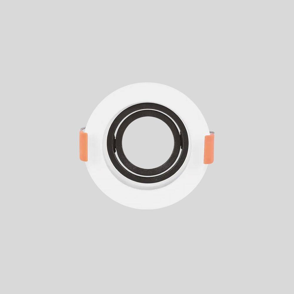 Spot de Embutir Redondo Preto e Branco Par30 E27 Direcionável Recuado 17cm