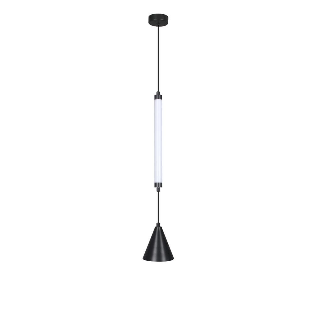 Pendente Moderno Tubular Preto Fosco 60cm Led 12W 3200K Bivolt 16205-PL