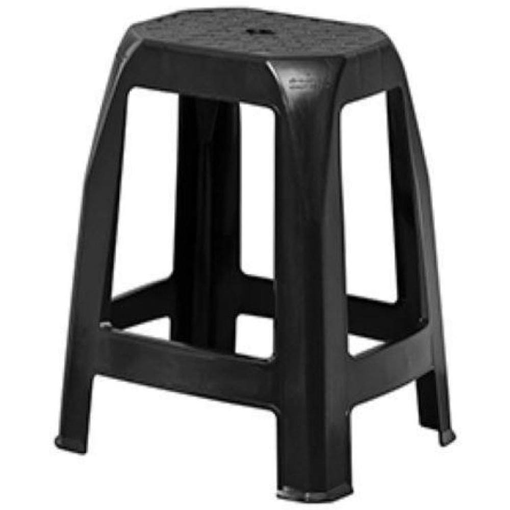 Banqueta em Plástico Preta Plasmont