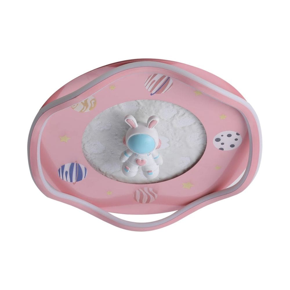 Plafon de Sobrepor Astronauta Rosa 48cm Led 22W 3 em 1 Bivolt LA1026 Delis