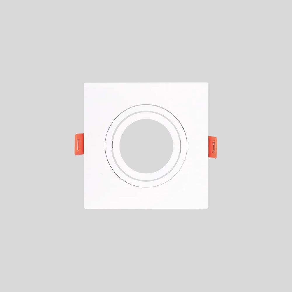 Spot de Embutir Quadrado Branco AR111 GU10 Direcionável Plano 17cm