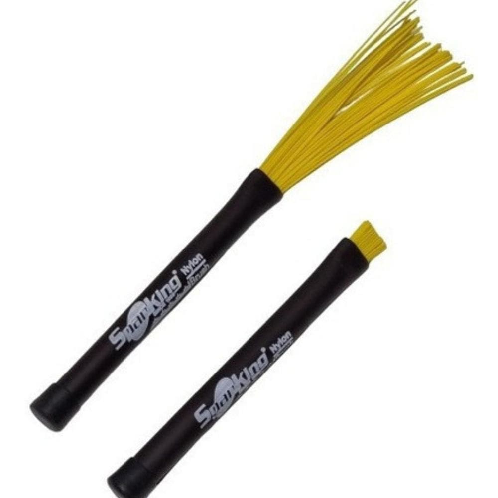 Baqueta Vassorinha Nylon Brush Spanking Par Preto E Amarelo
