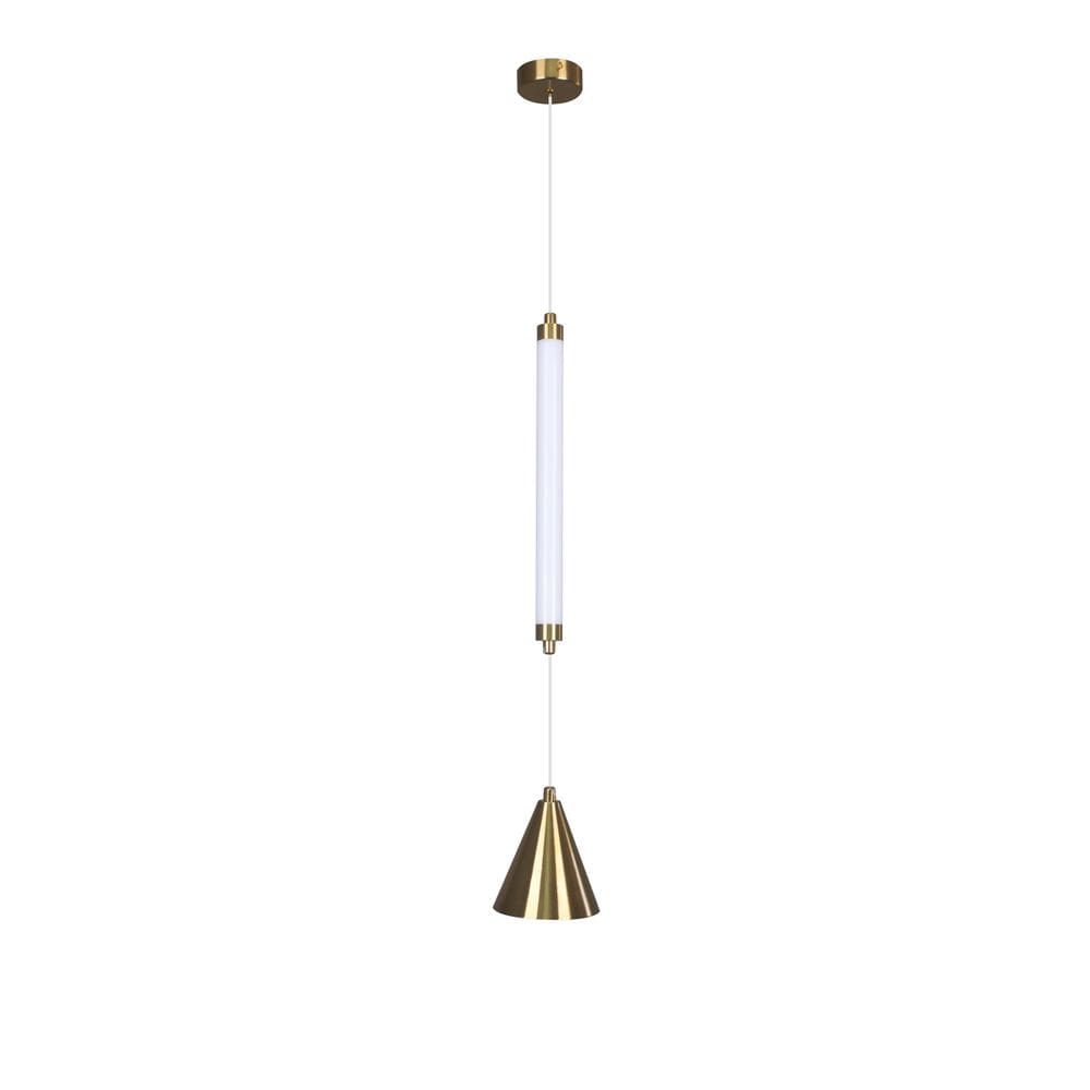 Pendente Moderno Tubular Dourado 60cm Led 12W 3200K Bivolt 16206-PL