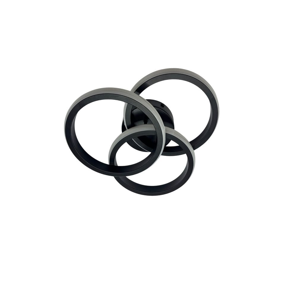 Plafon Moderno Aros Preto 25cm Led 27W 3 em 1 Bivolt 16213-PL