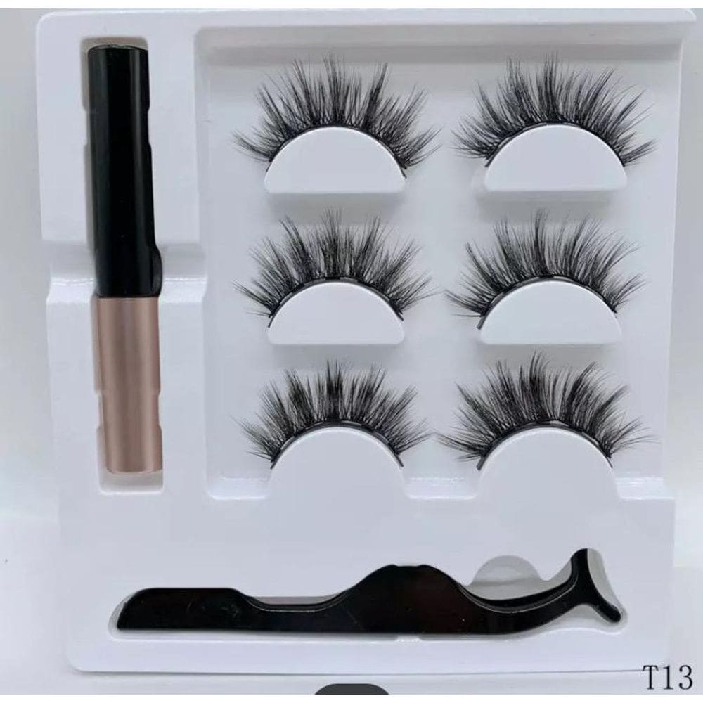 Kit Cilios Magneticos Posticos Com 5 Imãs 3 Par Delineador