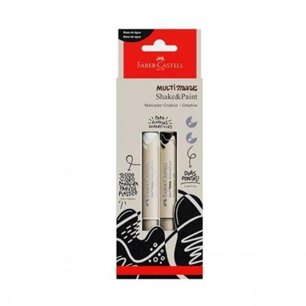 Marcador Permanente Multimark Preto E Branco Faber-Castell
