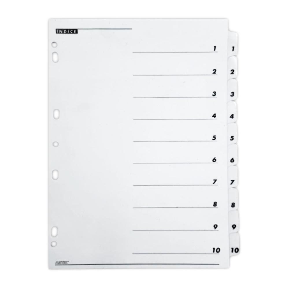 Divisórias Para Fichário A4 Artik 10 Divisões C/Visor