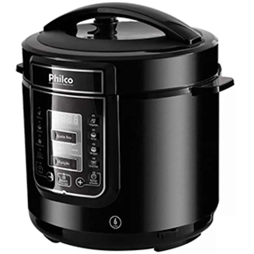 Panela De Pressão Philco Digital 6l Inox Preta 127v