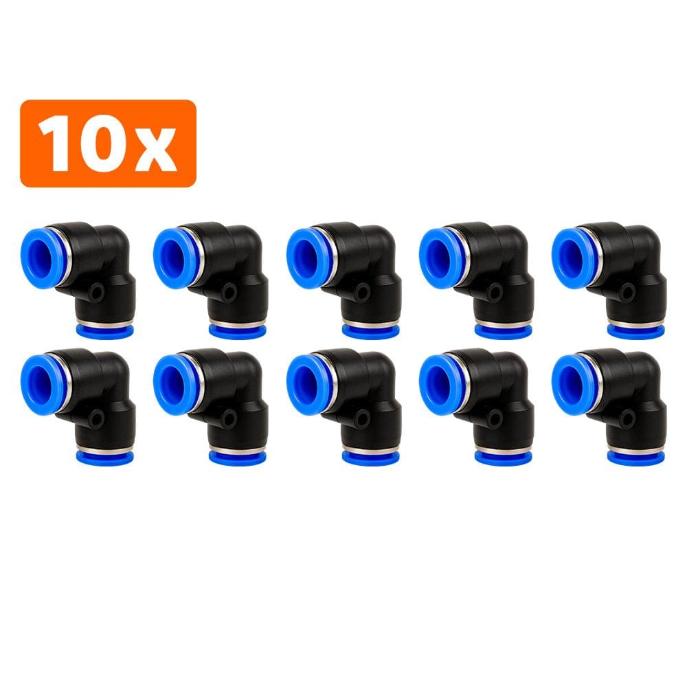 10 Cotovelos União Conexão Emenda 8mm PU Pneumática Engate Rápido