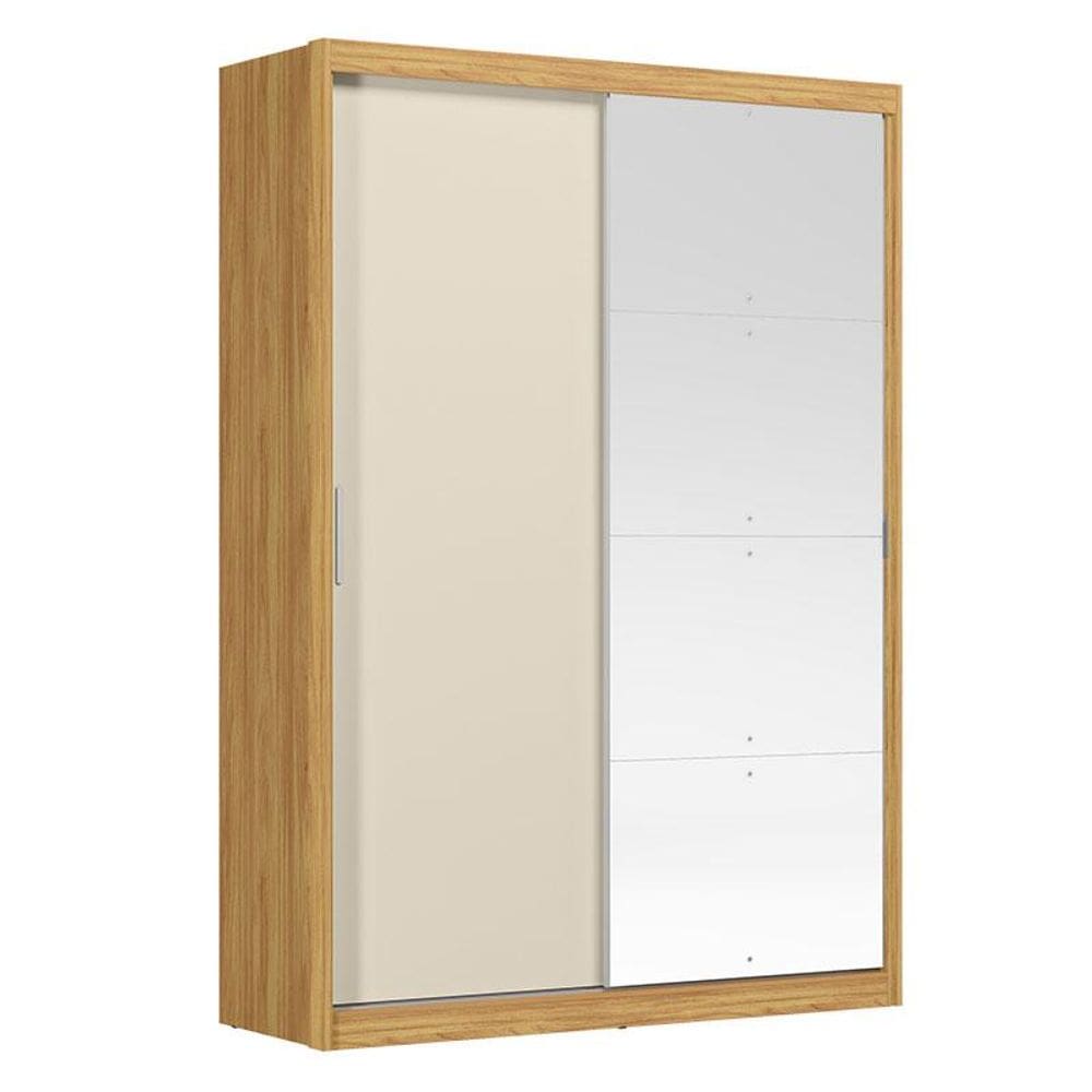 Guarda Roupa Casal Riva 22515K com Espelho Cinamon Touch Off White Flex - Demóbile