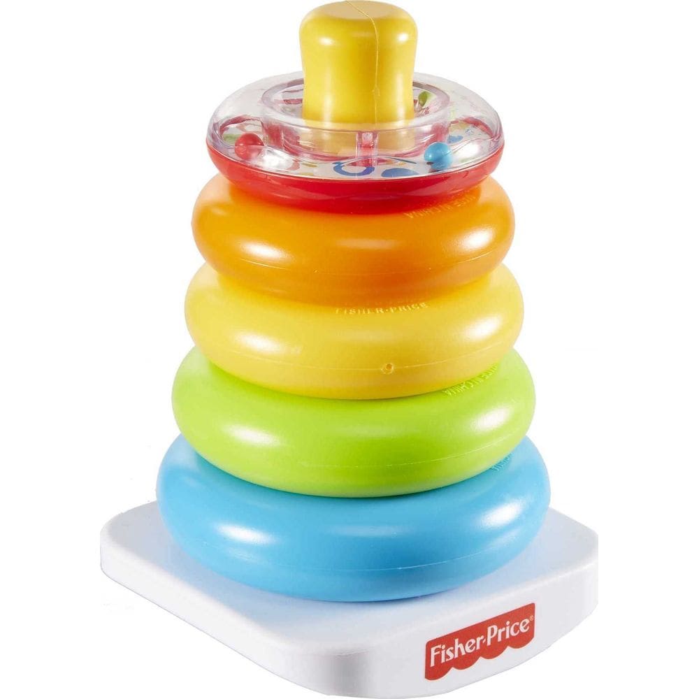 Brinquedo empilhável Fisher-Price Rock-A-Stack com 5 anéis coloridos