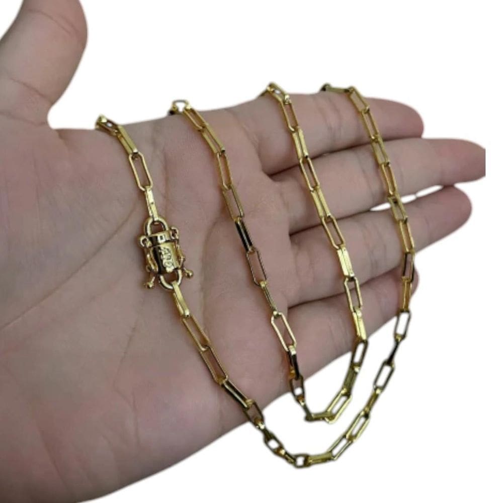 Cordão Tijolinho 4Mm - Banhado A Ouro 18K