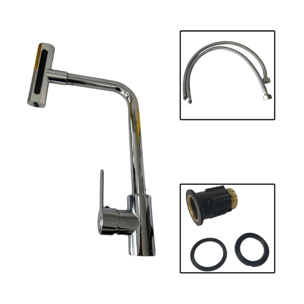 Torneira Cozinha Gourmet Rotativa 4 Modos Inox