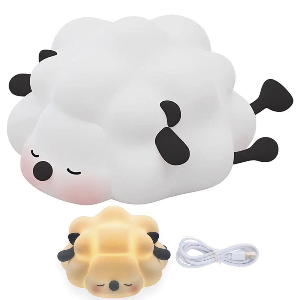 Luminaria Abajur Mesa Ovelhinha Dorminhoca Touch Led Muda De Cor Silicone Iluminaçao Decoraçao Quarto Sala Escrivaninha