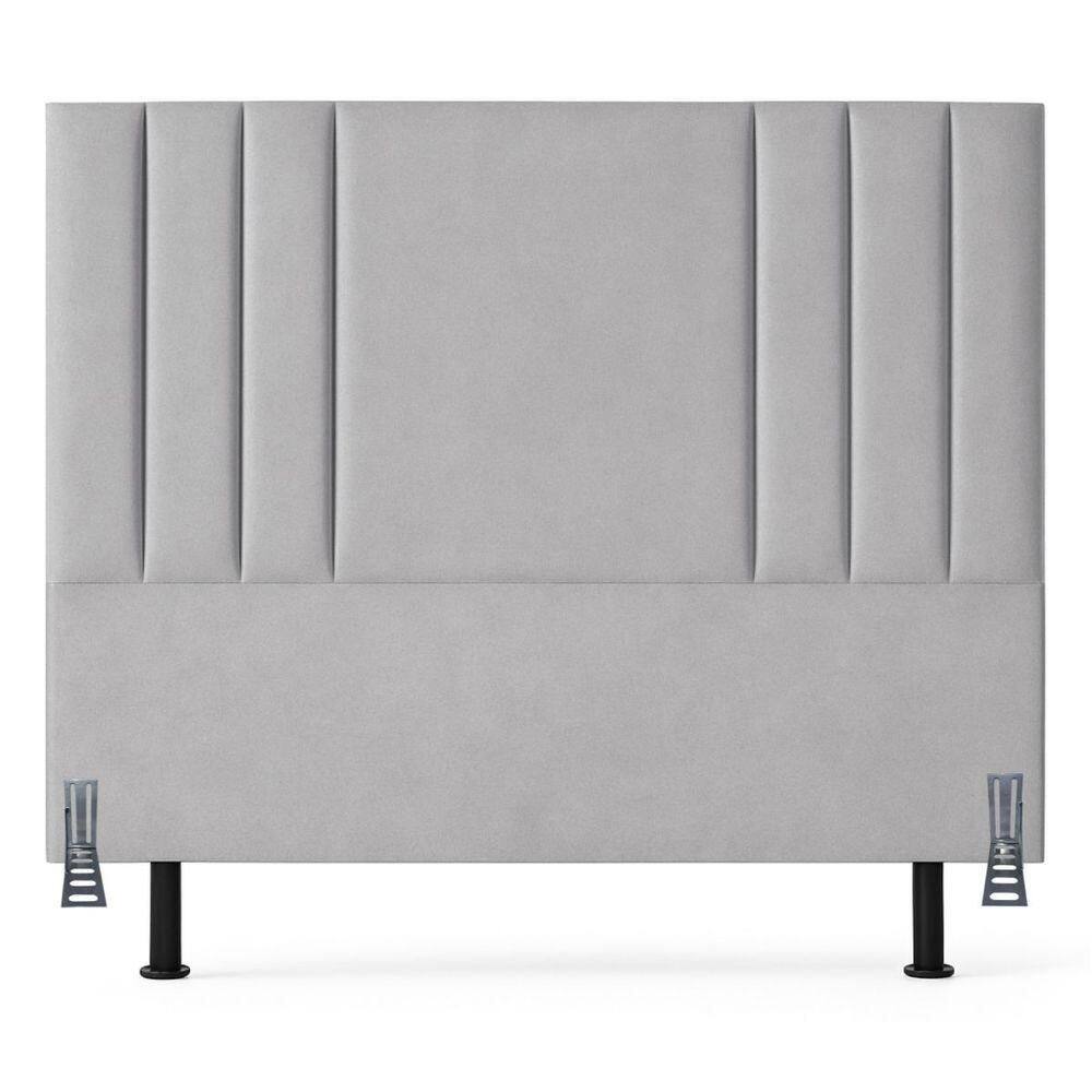 Cabeceira Queen Estofada Cama Box 160 Cm Moderna Veludo Frame Cinza