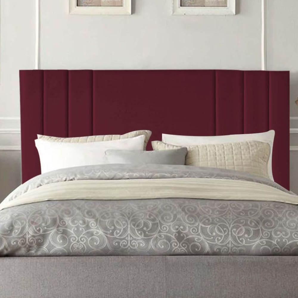 Cabeceira Suede Moderna King 195 Cm Estofada Cama Box Frame Bordo