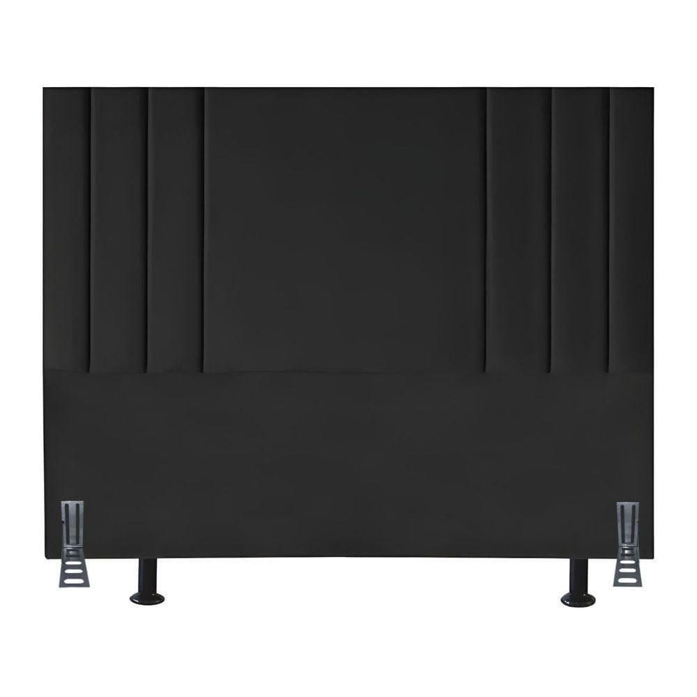 Cabeceira Cama Box Queen Suede 160 Cm Estofada Moderna Frame Preto