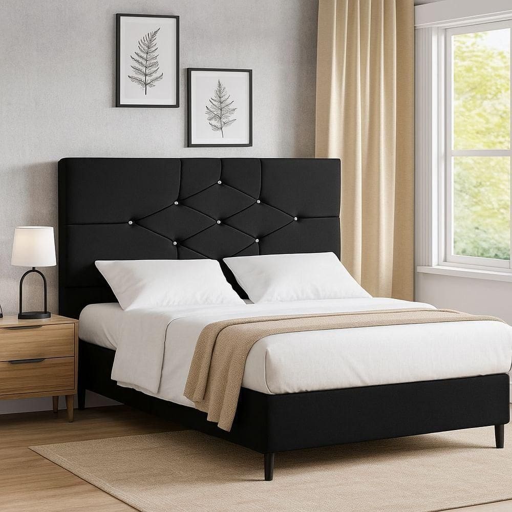 Cabeceira Cama Box Casal 140 Cm Camboriú Suede Preto