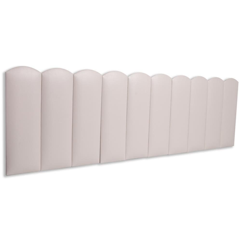 Cabeceira King Kit 10 Placas Modelo Nuvem - Courino Marfim / Off White