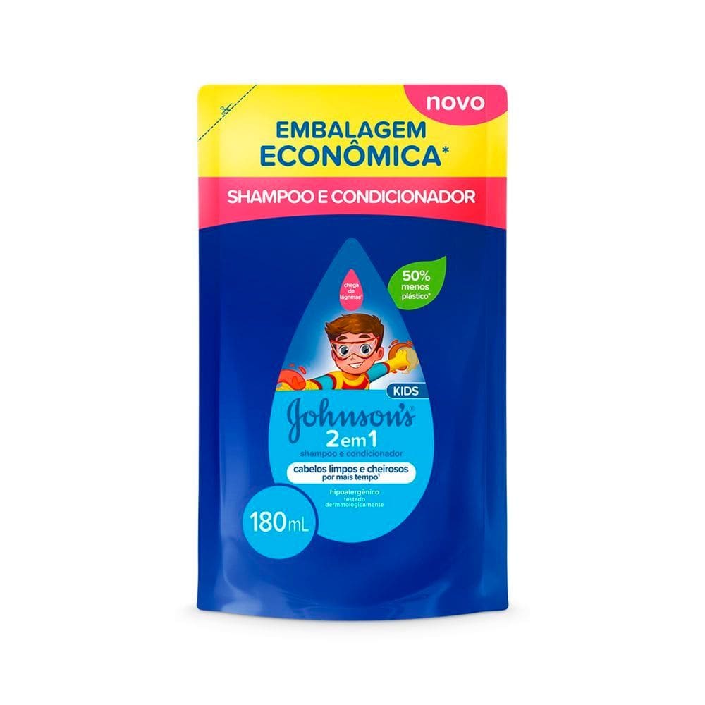 Shampoo e Condicionador Johnson`s Kids 2 em 1 Refil 180ml