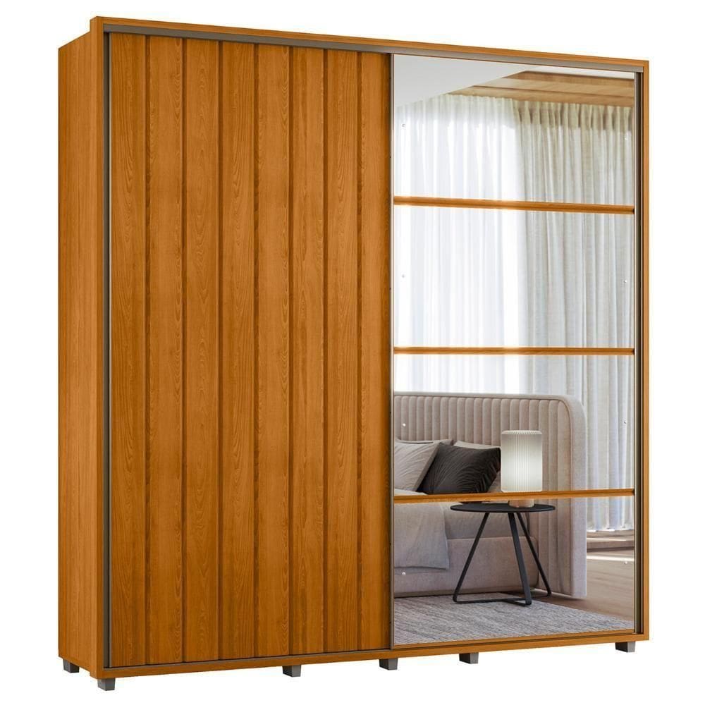 Guarda Roupa Casal 230cm Com Espelho Verbena Cinamomo Z10 - Mpozenato
