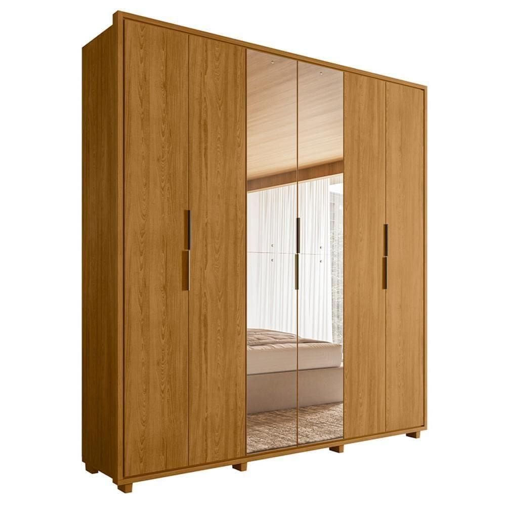 Guarda Roupa Casal Matisse 6 Portas Cumaru Com Espelho - Madetec Cumaru