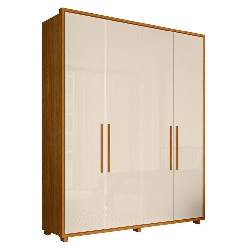 Guarda Roupa Casal Greco 4 Portas Cinamomo/off White - Madetec Cinamomo/off White